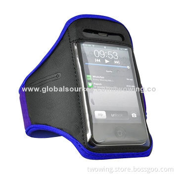 Armband for iPhone, neoprene fabric with clear PVC and 420D polyester, used for more kinds of phone